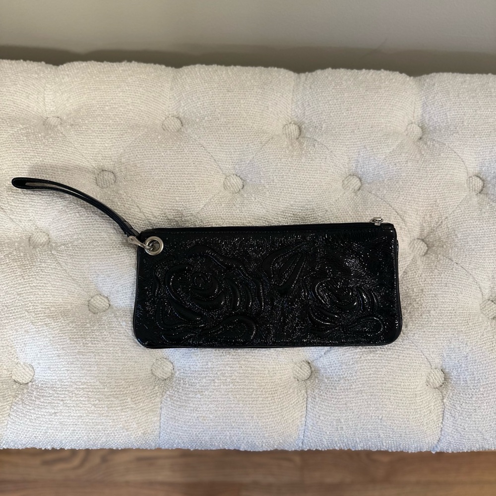 HOBO Black Patent Leather Wristlet